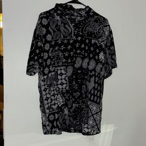 No Boundaries Black and White Patterned Shirt